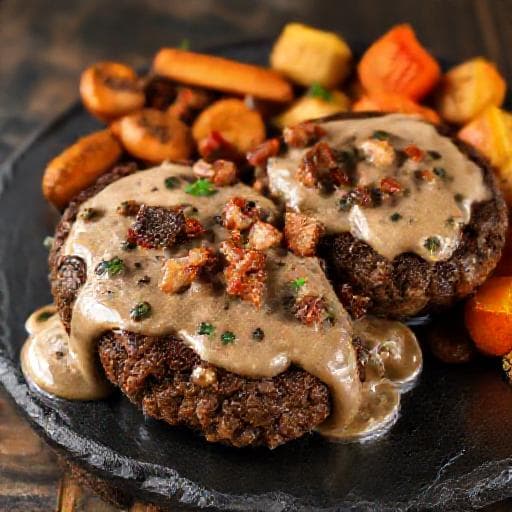 Salisbury Steak med Svamp och Bacon