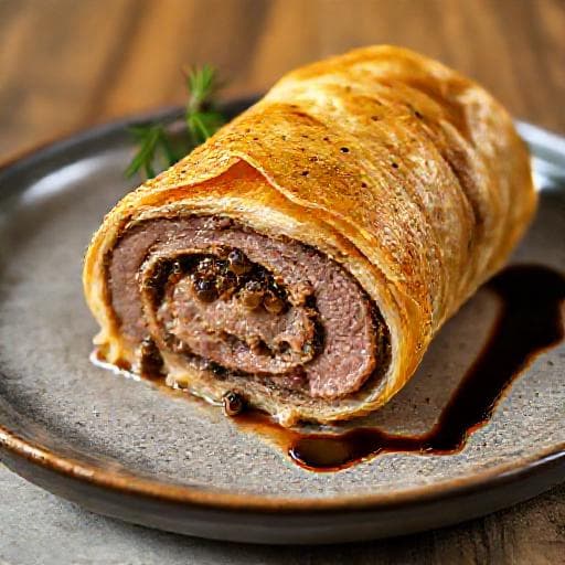 Fläskfilé Wellington med Svamp och Örter i Filodeg