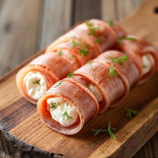 Rýchle šunkové rolky s chrenom a jogurtom