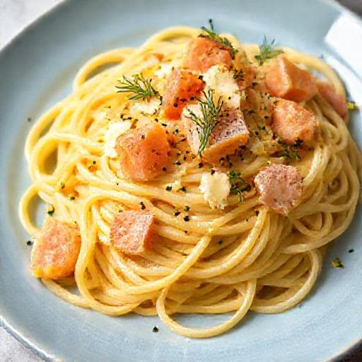 Carbonara s údeným lososom a citrónom
