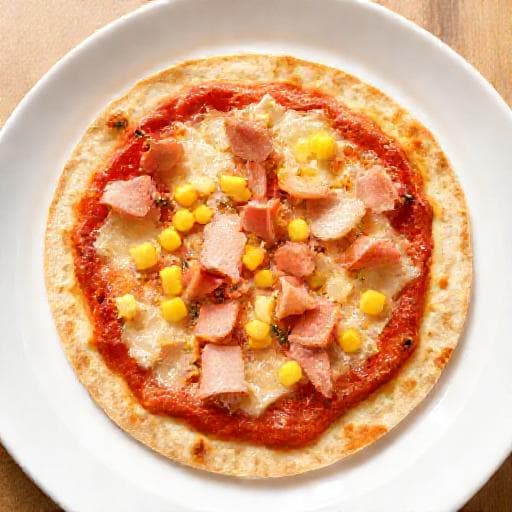 Rýchla Pizza so šunkou a kukuricou na tortille