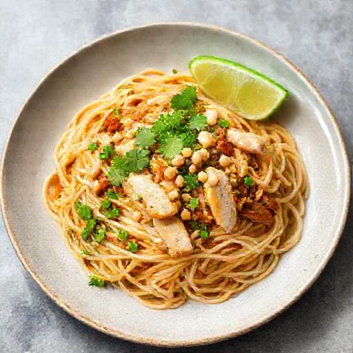 Rýchly Pad Thai s kuracím mäsom