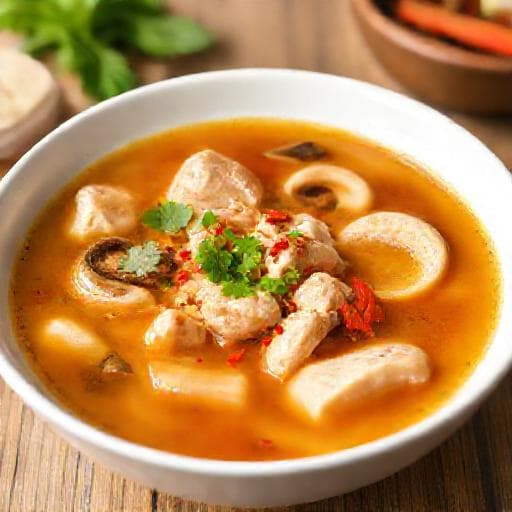 Rýchly Tom Yum s kuracím mäsom