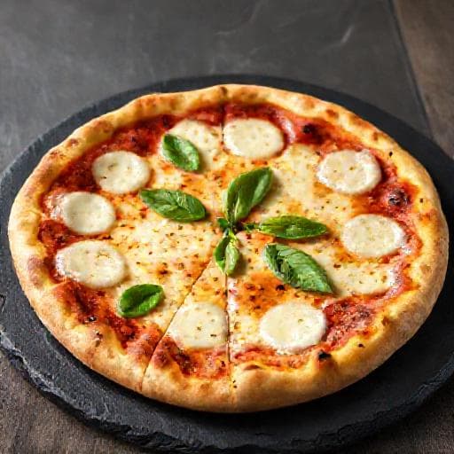 Pizza Margherita 'Bianca' Bazsalikommal