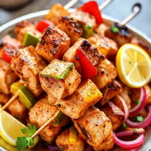 Csirkés Kebab Nyársak Zöldségekkel