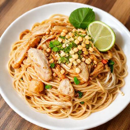 Gyors Pad Thai Csirkével (Egyszerűsített)