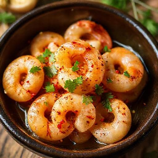 Rýchle krevety na cesnaku a chilli
