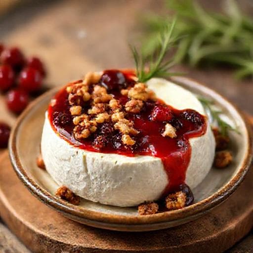 Rýchly pečený camembert s brusnicami a vlašskými orechmi