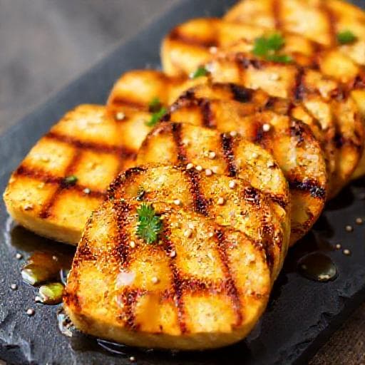Grilovaný halloumi s medovo-horčicovou glazúrou