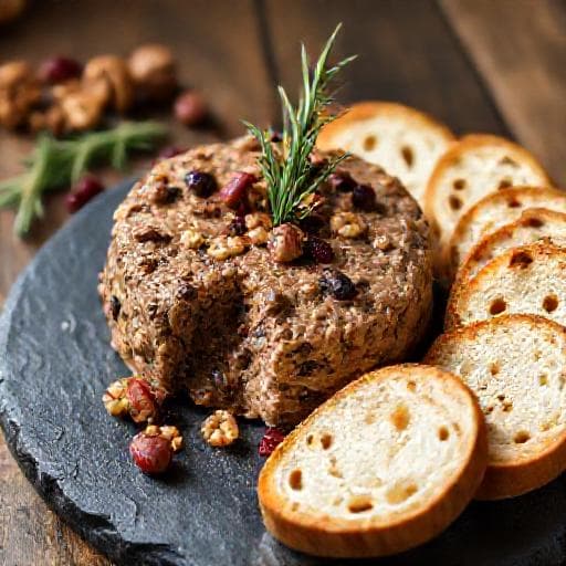 Hubová paštéta s orechmi a brusnicami