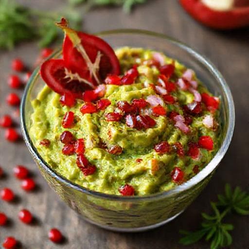 Guacamole s Granátovým Jablkom a Chilli