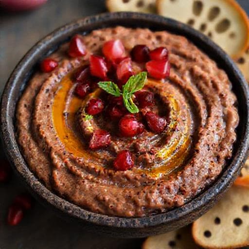 Baba Ganoush s údenou paprikou a granátovým jablkom