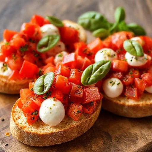 Rýchla bruschetta s paradajkami a mozzarellou