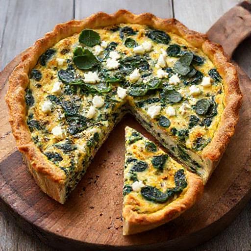 Tradičný špenátový quiche s fetou