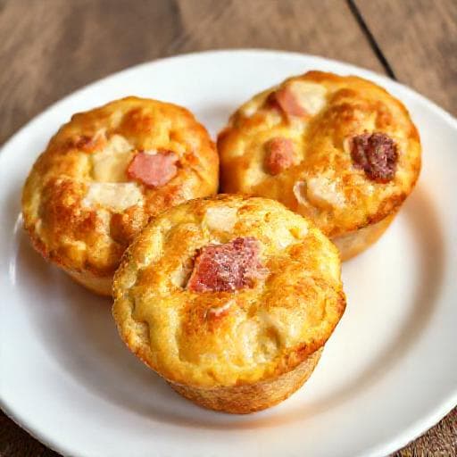 Rýchle slané muffiny so syrom a šunkou