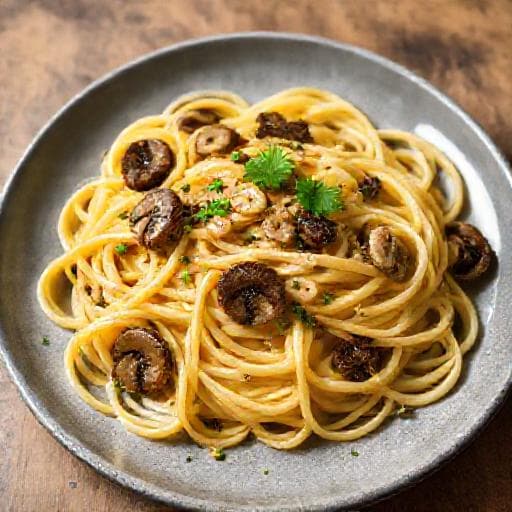 Rýchle tagliatelle s hríbmi a cesnakom