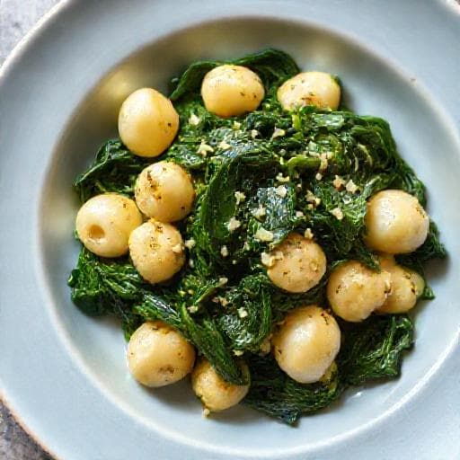 Rýchle Gnocchi so Špenátom a Cesnakom