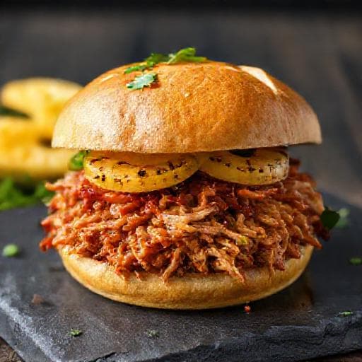 Pulled Pork Burger s Ananásom a Jalapeño