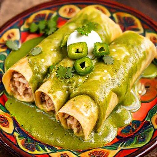 Enchiladas Verdes s Kuracím Mäsom a Tomatillos
