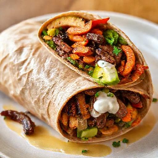 Hovädzie burrito s pečenou zeleninou