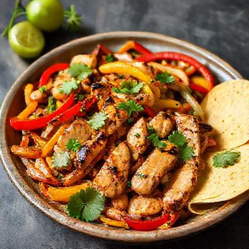 Fajitas s kuracím mäsom a limetkovo-koriandrovou marinádou