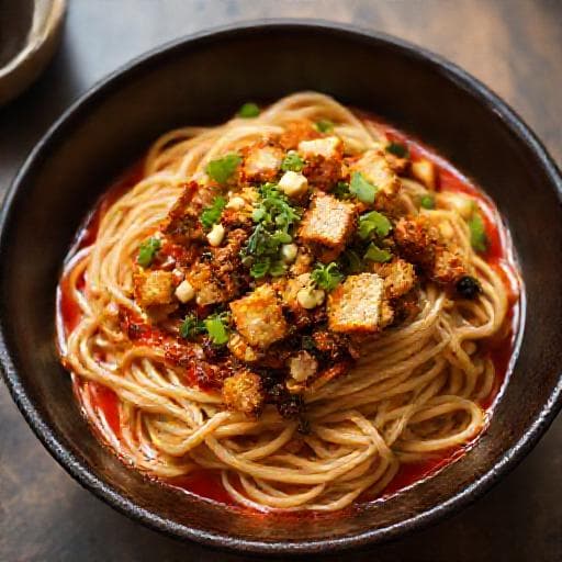 Rezance Dan Dan s Tofu (Vegetariánska)