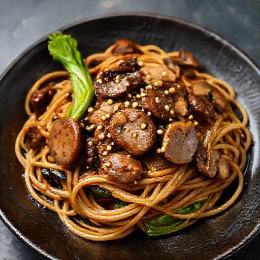 Hovädzí Chow Mein s hubami