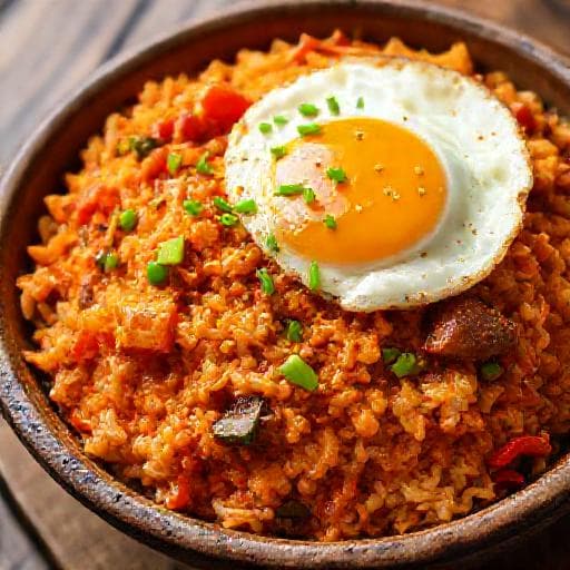 Tradičná vyprážaná ryža s kimchi