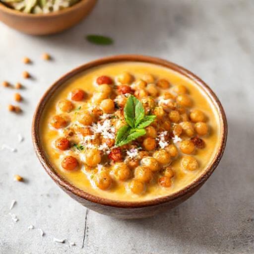 Chana Masala s Kokosovým Mliekom (Juhoindický Vplyv)