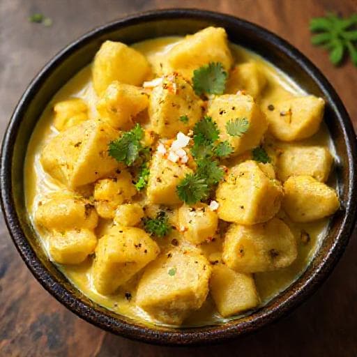 Aloo Gobi s Kokosovým Mliekom