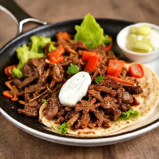 Rýchla hovädzia shawarma na panvici