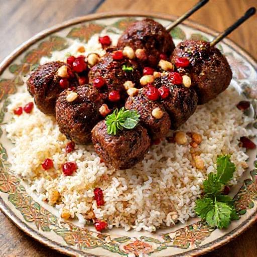 Kofta Kebab s Granátovým Jablkom a Orechmi