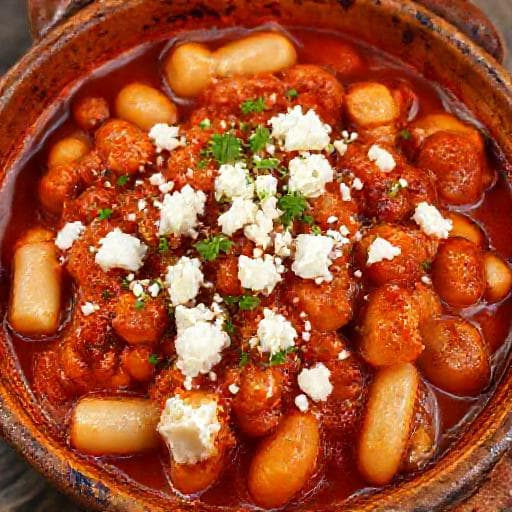 Gigantes Plaki s Údenou Paprikou a Feta