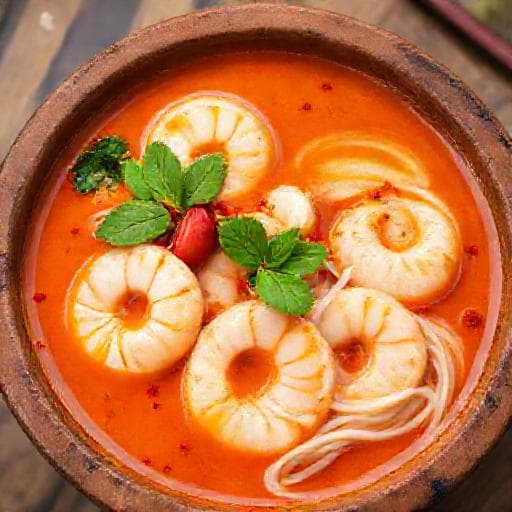 Krevetová Laksa s Tamarindom