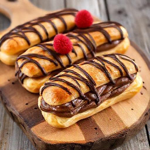 Rýchle čokoládové Eclairs (z hotového lístkového cesta)