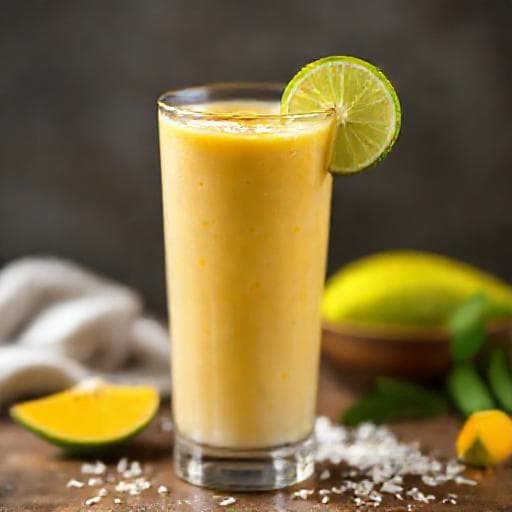 Mangové lassi s kokosom a limetkou