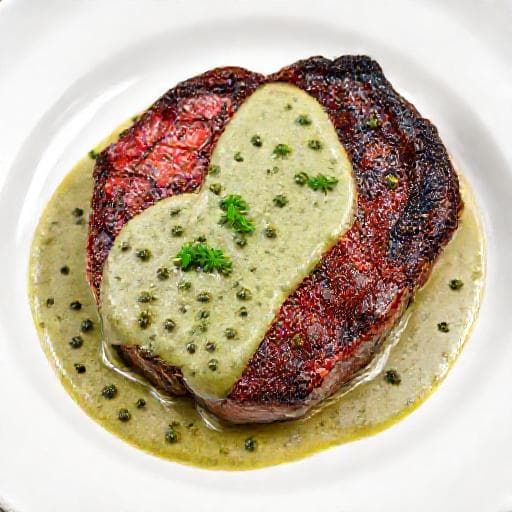 Klasický hovädzí steak s omáčkou zo zeleného korenia