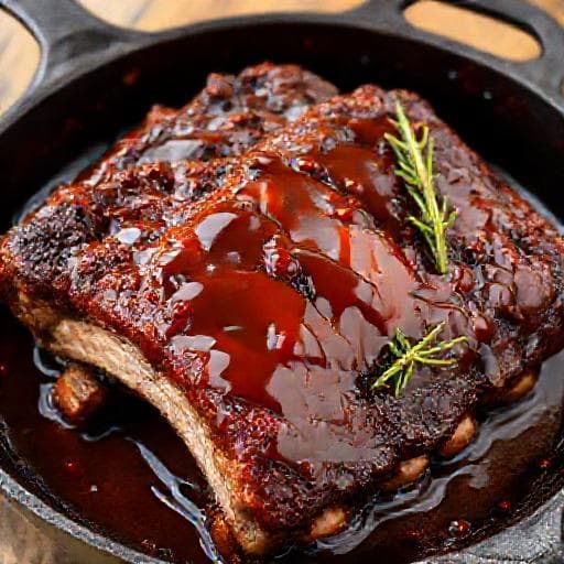 Bravčové rebierka v barbecue omáčke s medom a bourbonom