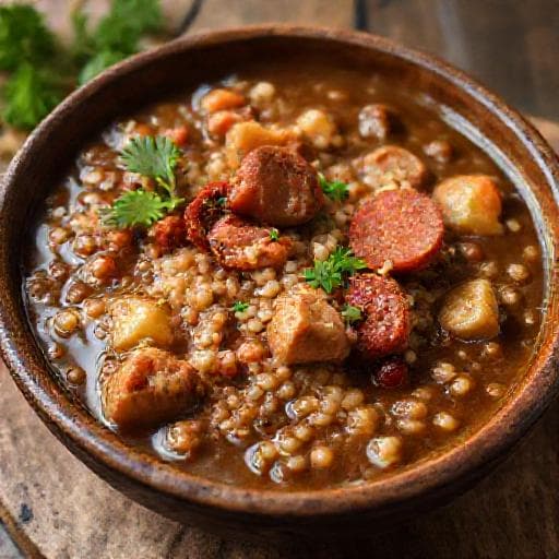 Papas de Sarrabulho com Enchidos