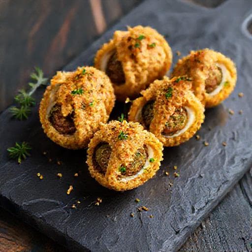 Ovos Verdes com Cobertura Crocante de Batata Palha