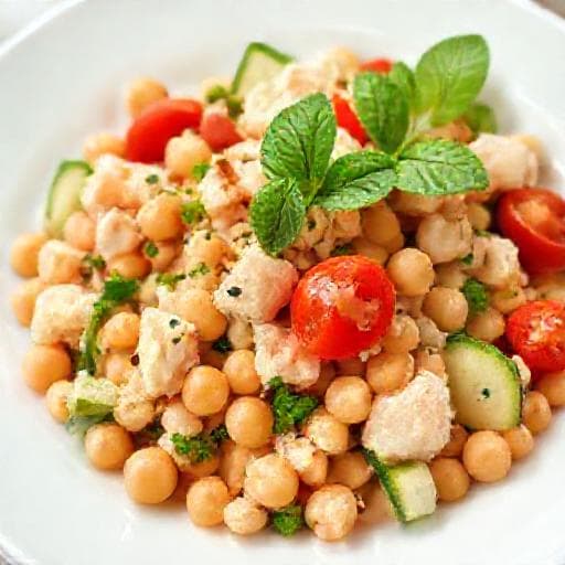 Salada Rápida de Grão de Bico com Bacalhau