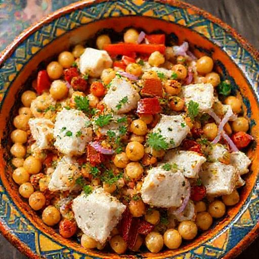 Salada de Bacalhau com Grão de Bico e Pimentos