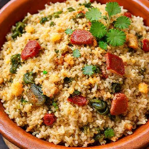 Arroz de Grelos com Chouriço e Broa