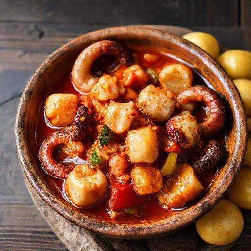 Polvo Guisado à Açoriana Tradicional