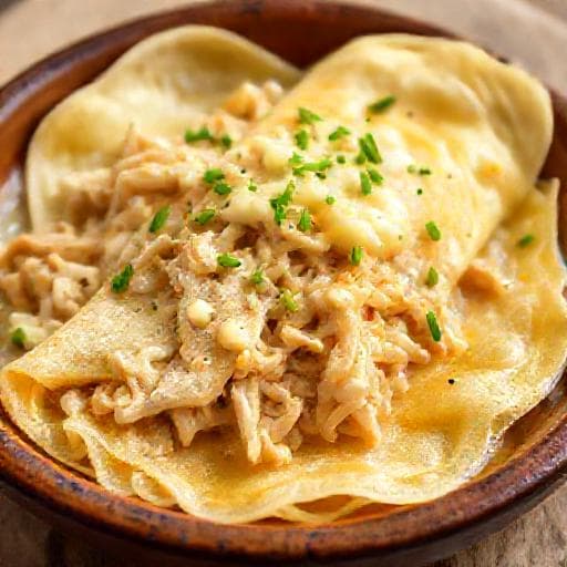 Panqueca de Frango Cremosa com Requeijão
