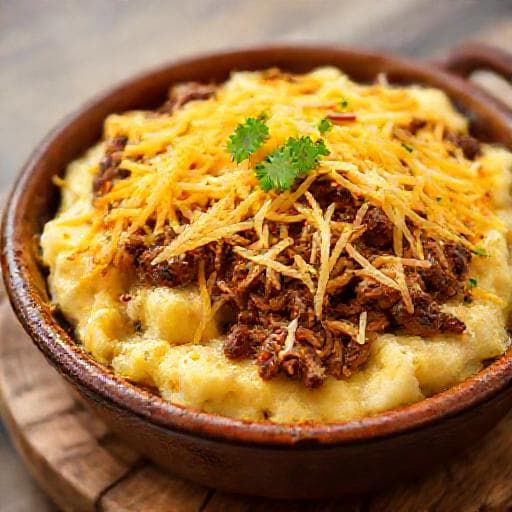 Escondidinho de Mandioca com Carne Seca Tradicional