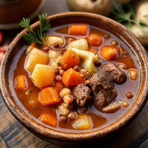 Sopa de Legumes com Carne Tradicional