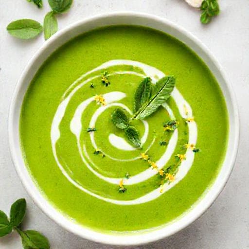 Sopa de Ervilha Cremosa com Hortelã e Limão
