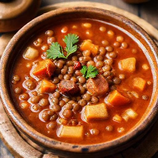Sopa de Lentilha Tradicional Portuguesa