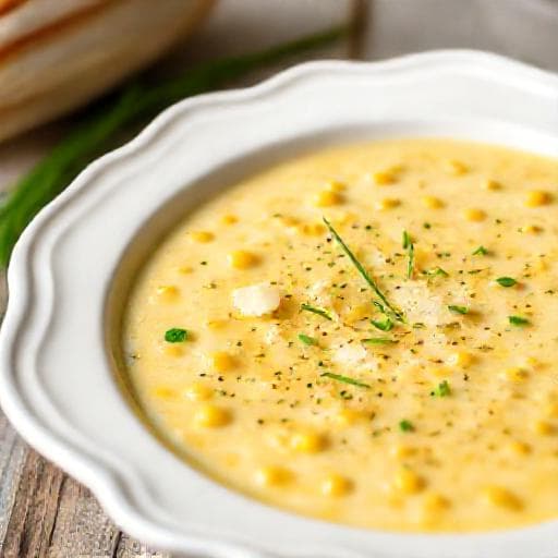 Creme de Milho com Queijo e Ervas